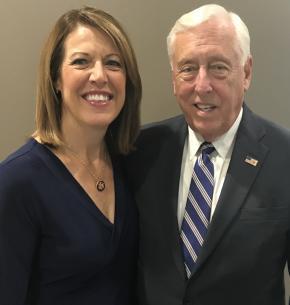 Majority Leader Steny Hoyer standing next to Freshmen Rep. Cindy Axne